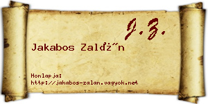 Jakabos Zalán névjegykártya